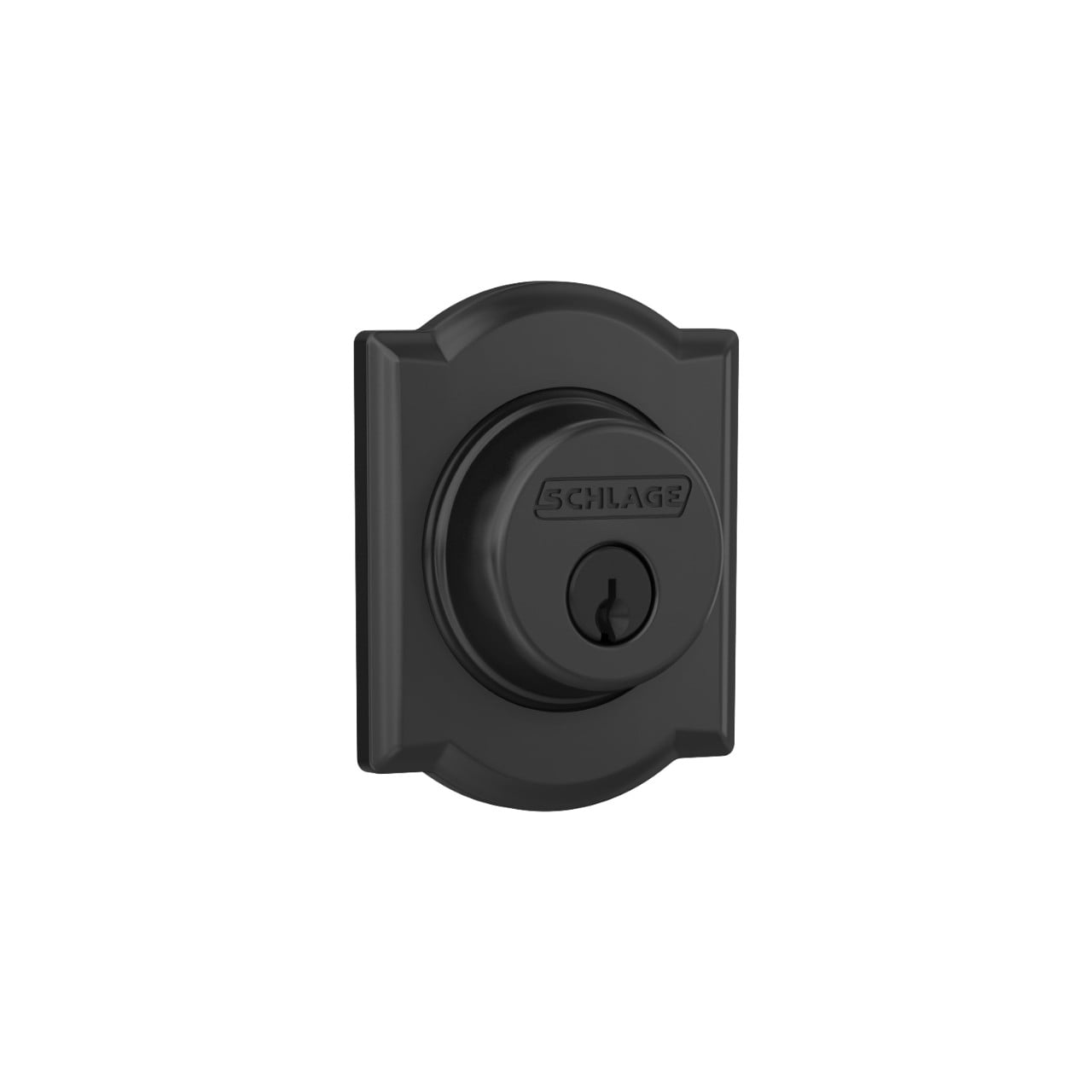 Schlage B60 Camelot residential deadbolt in matte black