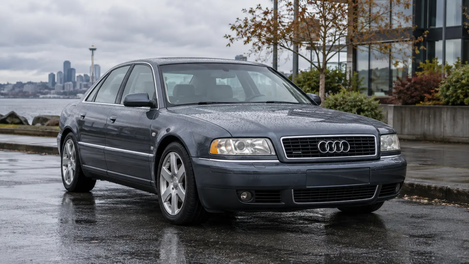 1997 through 2005 Audi A8 parked in a Pacific Northwest setting