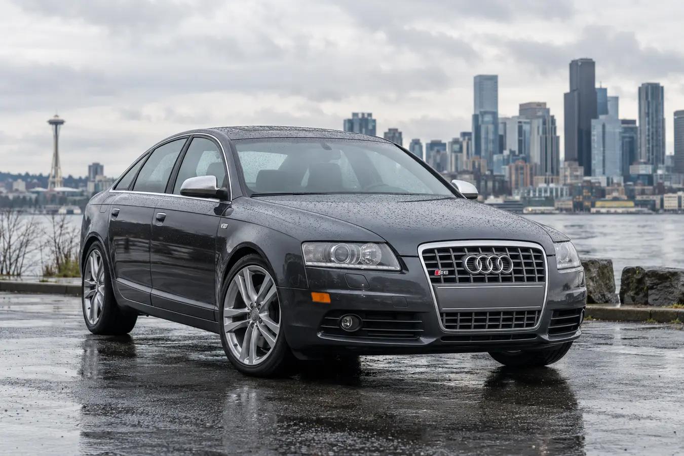 2007 through 2010 Audi S6 parked in a Pacific Northwest setting