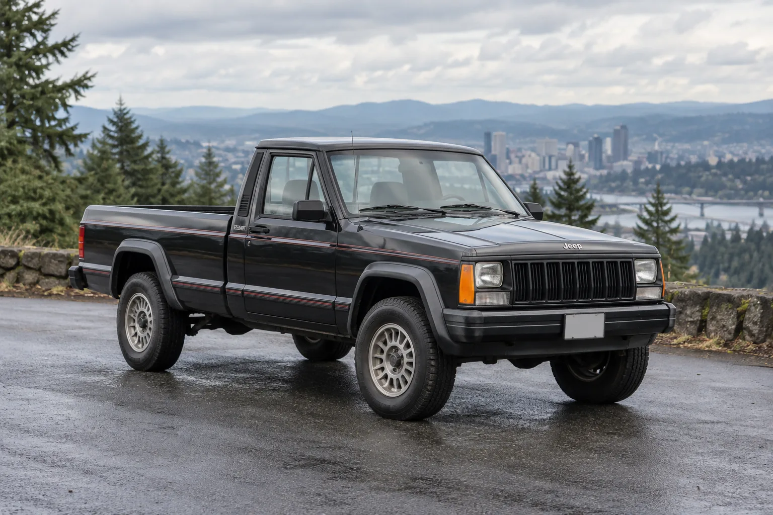 One 1986-1990 Jeep Comanche representative of this body-style range