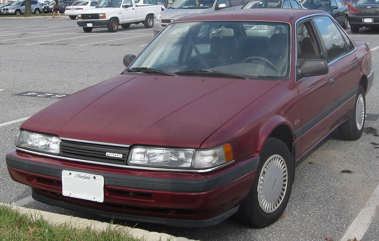 1988–1989 Mazda 626 — representative vehicle generation; Original North American GD front design; US example shown