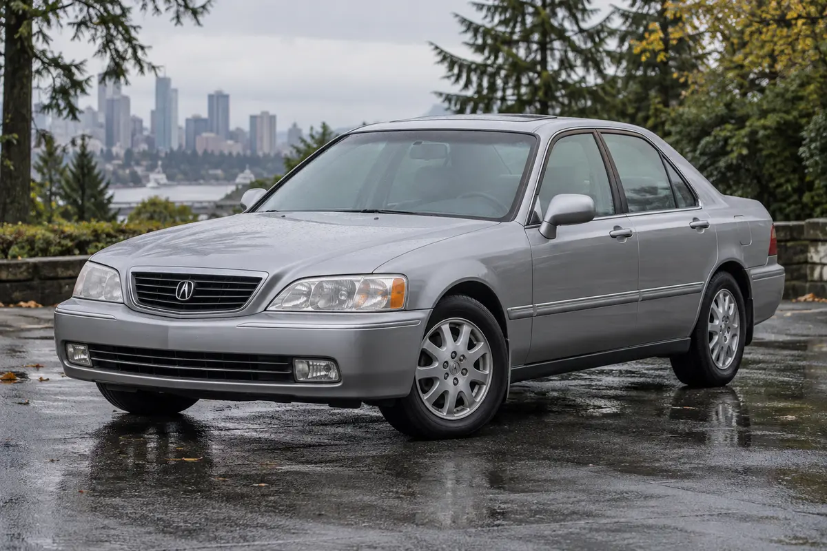 1996 through 2004 Acura RL parked in a Pacific Northwest setting