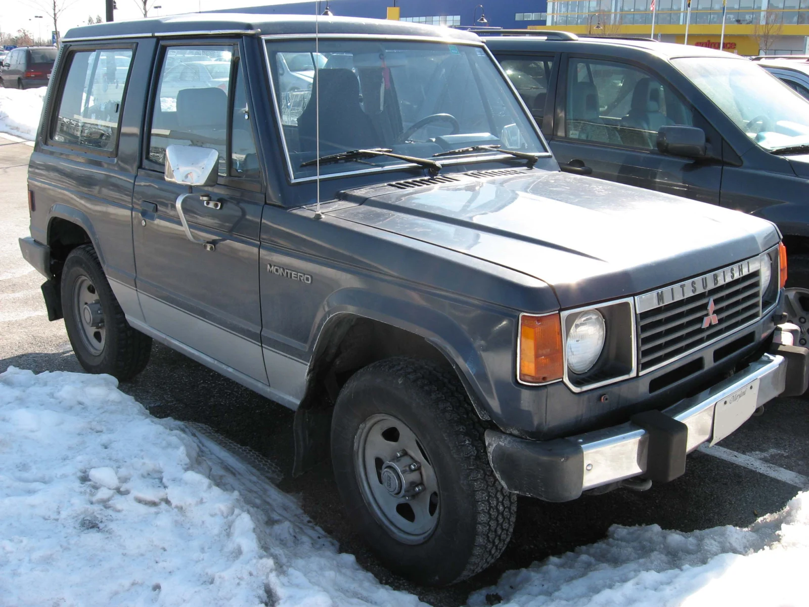 1983–1988 Mitsubishi Montero — representative vehicle generation; early two-door body with round headlamps; model year unspecified