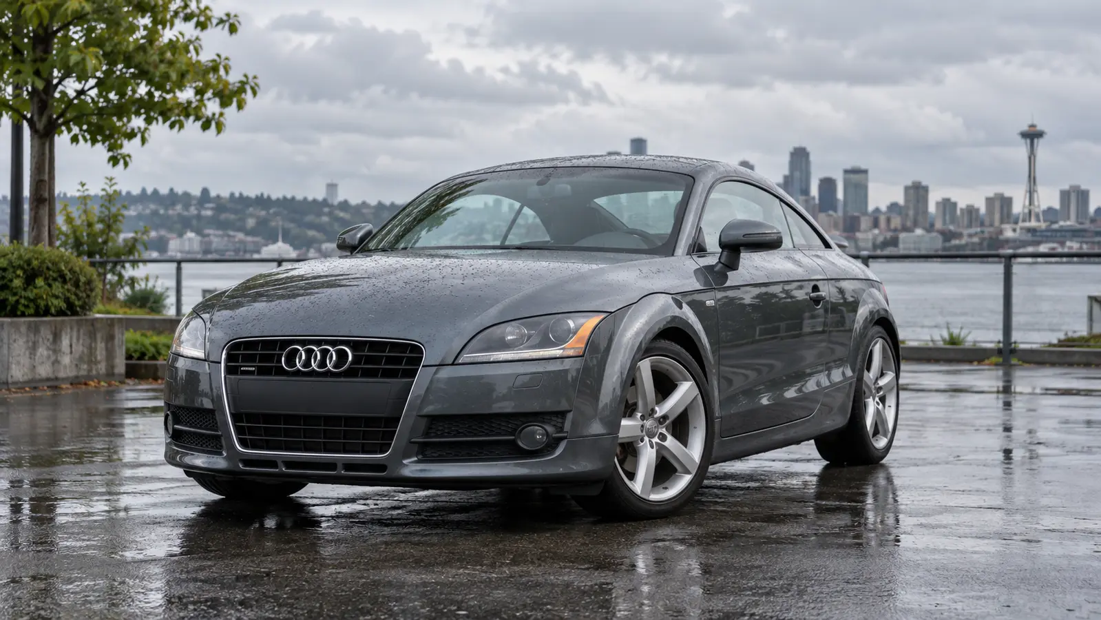 2007 through 2010 Audi TT parked in a Pacific Northwest setting