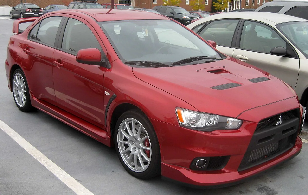 2008–2015 Mitsubishi Lancer Evolution — representative vehicle generation; 2008 Evolution X example; trim equipment may vary