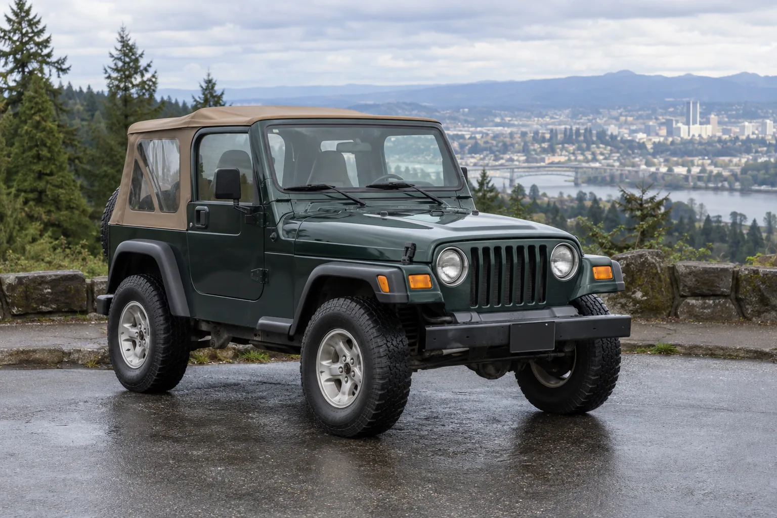 One 1998-2000 Jeep Wrangler representative of this body-style range