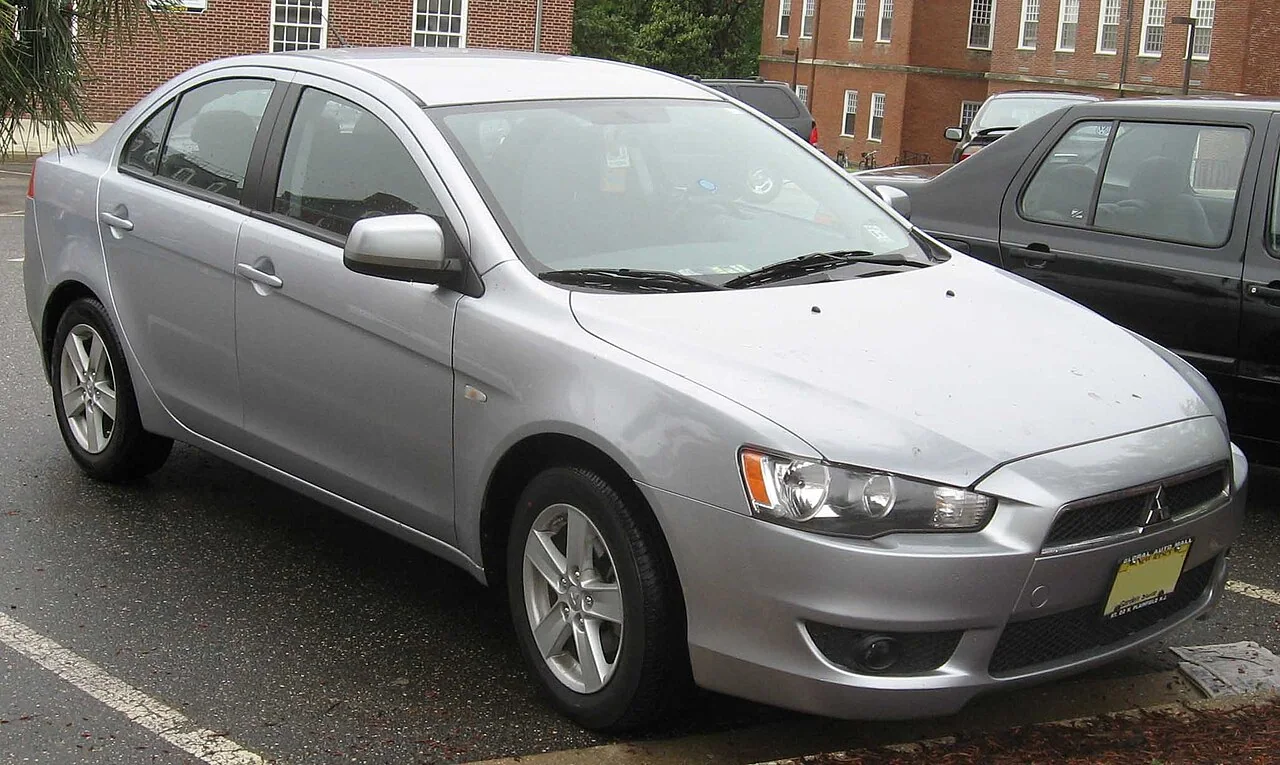 2008–2015 Mitsubishi Lancer — representative vehicle generation; 2008 ES example; trim details may vary