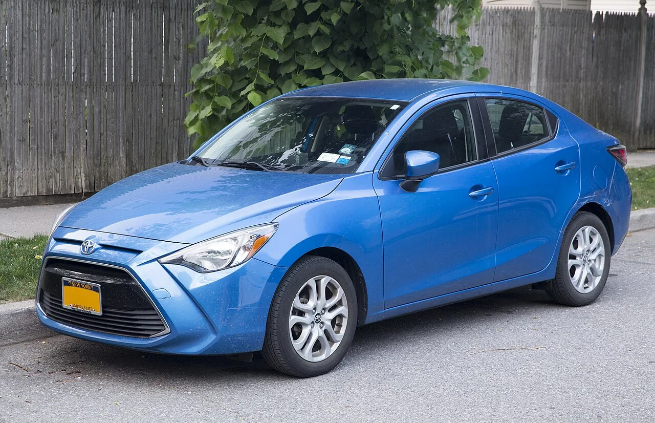 2019–2020 Yaris sedan generation; 2017 iA shared body shown