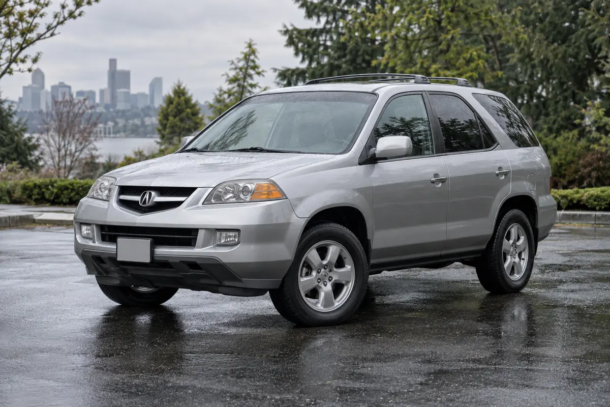 2001 through 2006 Acura MDX parked in a Pacific Northwest setting