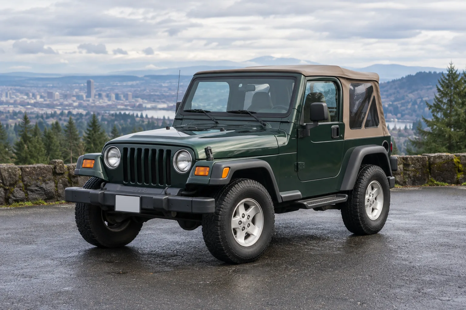 One 1994-1997 Jeep Wrangler representative of this body-style range