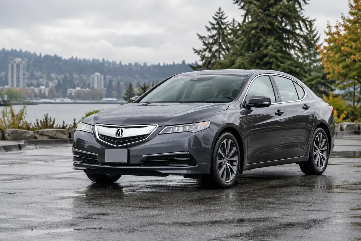 2015 through 2020 Acura TLX parked in a Pacific Northwest setting