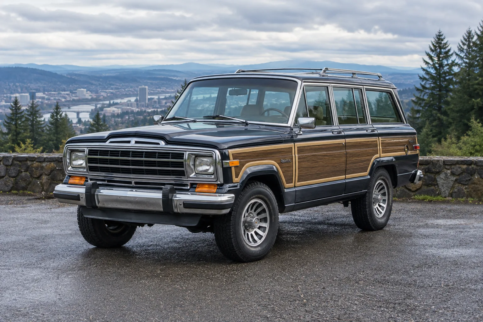 One 1974-1991 Jeep Grand Wagoneer representative of this body-style range