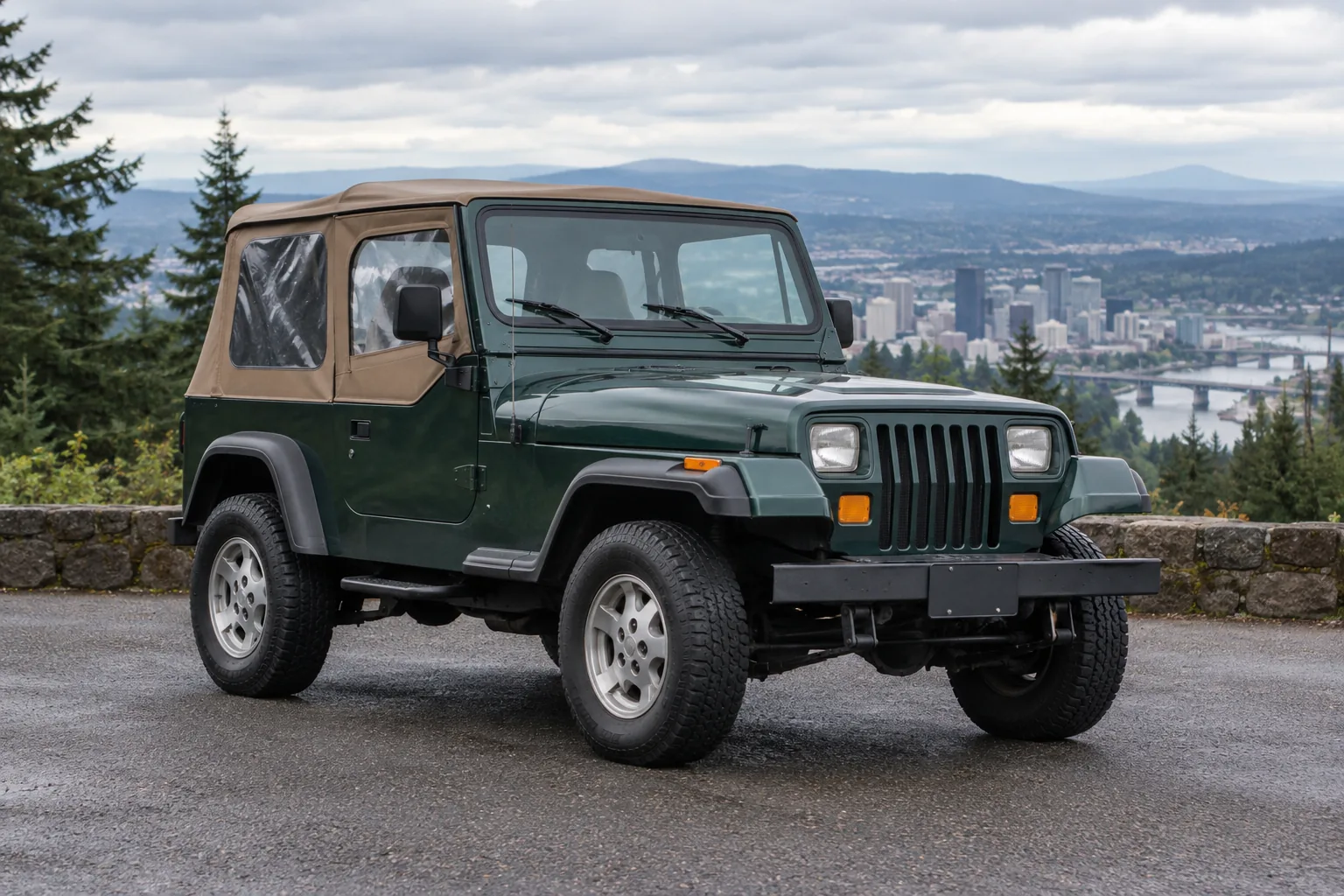 One 1991-1992 Jeep Wrangler representative of this body-style range